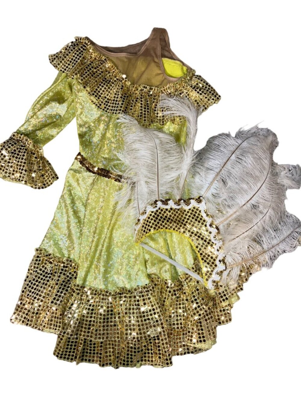 Girls Dance Dress Halloween Costume Dress Up Play Clothing with Headpiece Size M